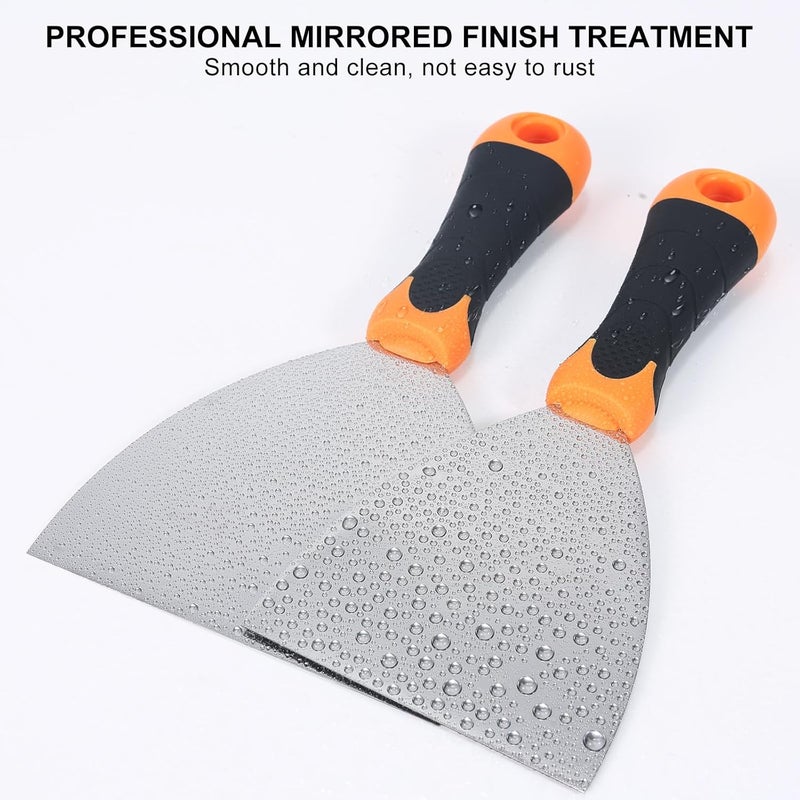 WEGAZ 2-Piece Spackle Knife Set：4"，and 6" Professional Putty Knives - Paint Scraper and Drywall Tools for Wall Repair- - Image 5